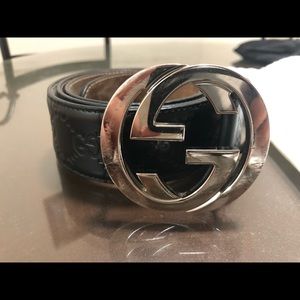 Men Gucci black leather belt